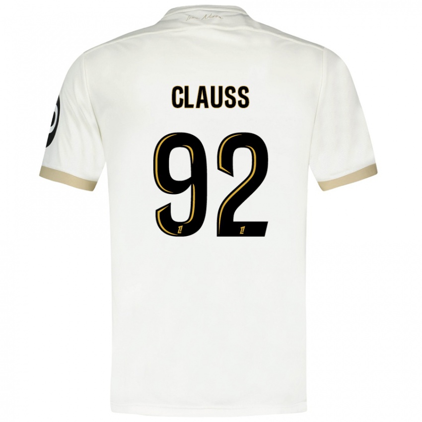 Niño Camiseta Jonathan Clauss #92 Blanco Dorado 2ª Equipación 2024/25 La Camisa Chile