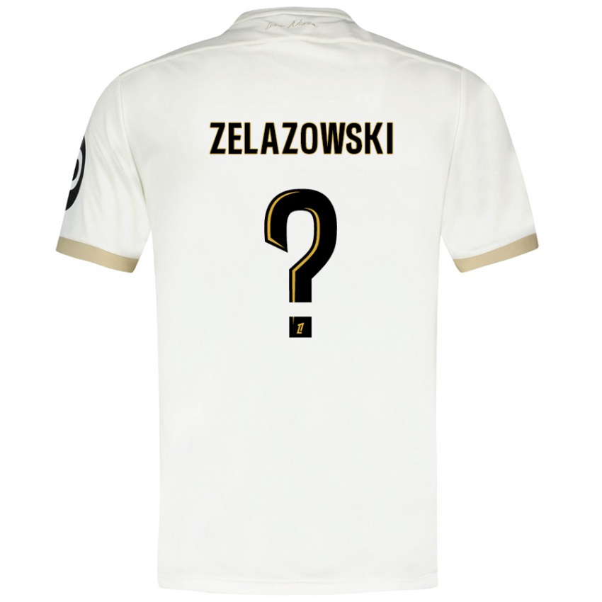 Niño Camiseta Bartosz Zelazowski #0 Blanco Dorado 2ª Equipación 2024/25 La Camisa Chile