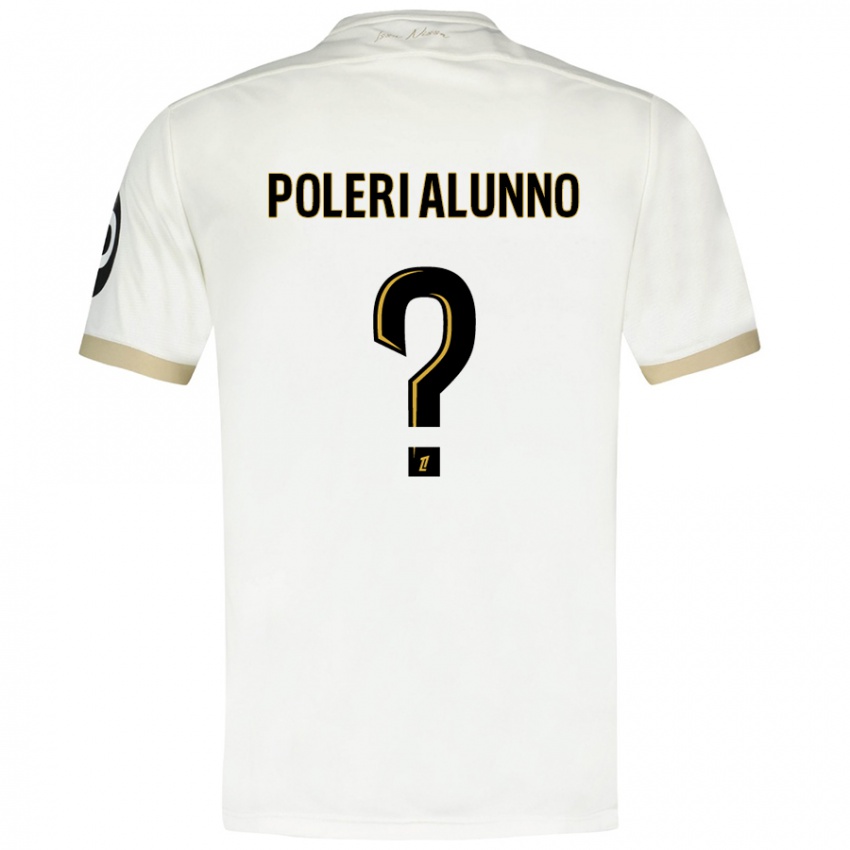 Niño Camiseta Mathis Poleri Alunno #0 Blanco Dorado 2ª Equipación 2024/25 La Camisa Chile