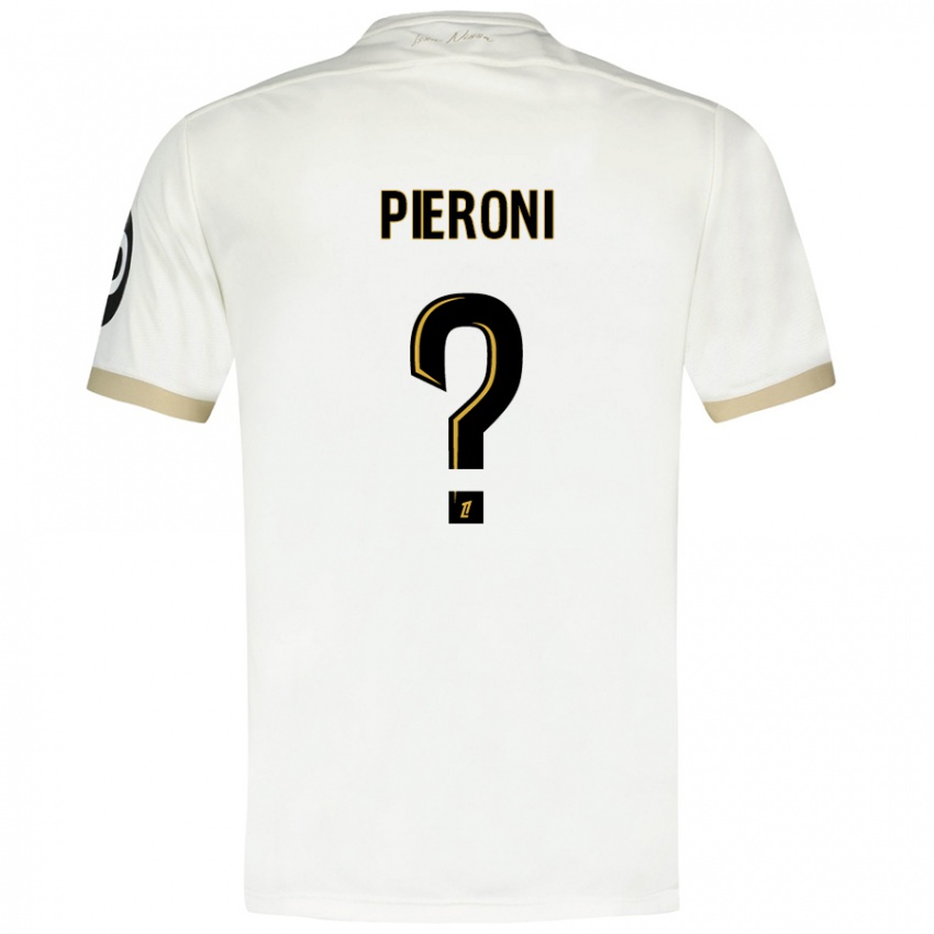 Niño Camiseta Dorian Pieroni #0 Blanco Dorado 2ª Equipación 2024/25 La Camisa Chile