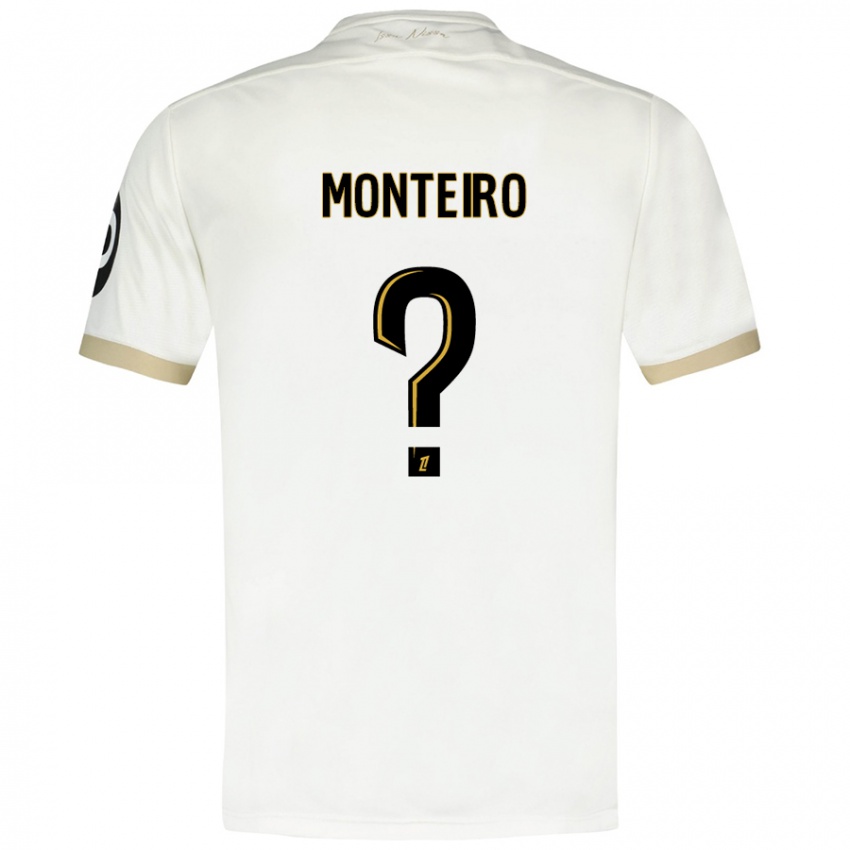 Niño Camiseta Laurenzo Monteiro #0 Blanco Dorado 2ª Equipación 2024/25 La Camisa Chile