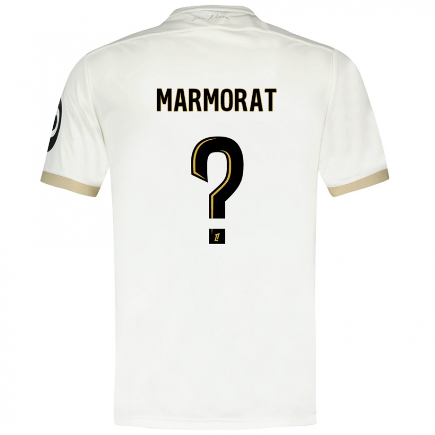 Niño Camiseta Mathéo Marmorat #0 Blanco Dorado 2ª Equipación 2024/25 La Camisa Chile