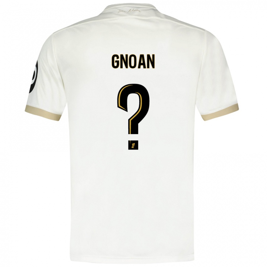 Niño Camiseta Ebroni Gnoan #0 Blanco Dorado 2ª Equipación 2024/25 La Camisa Chile