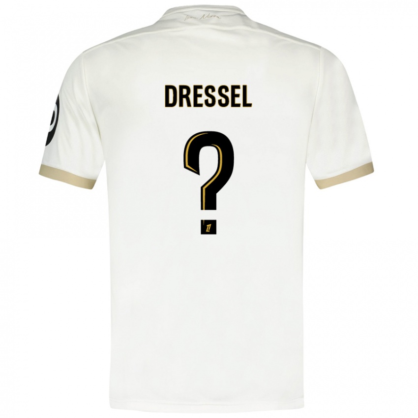 Niño Camiseta Charlie Dressel #0 Blanco Dorado 2ª Equipación 2024/25 La Camisa Chile