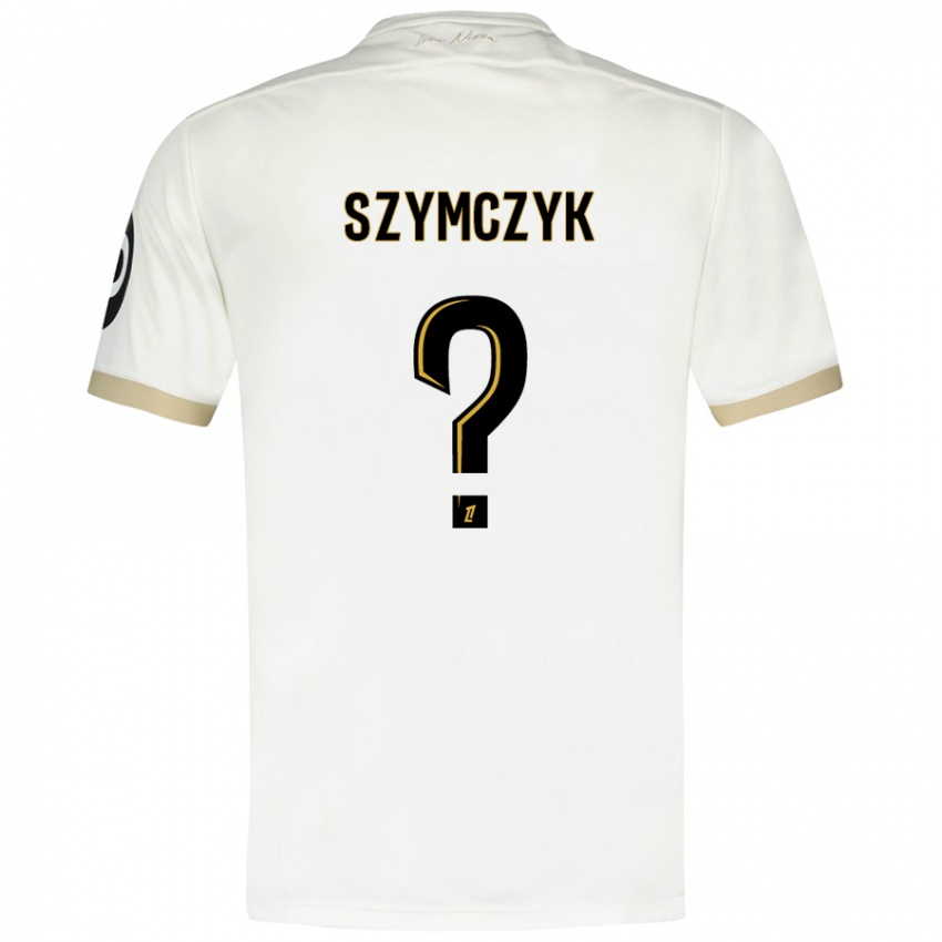 Niño Camiseta Kacper Szymczyk #0 Blanco Dorado 2ª Equipación 2024/25 La Camisa Chile