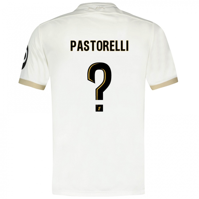 Niño Camiseta Julien Pastorelli #0 Blanco Dorado 2ª Equipación 2024/25 La Camisa Chile