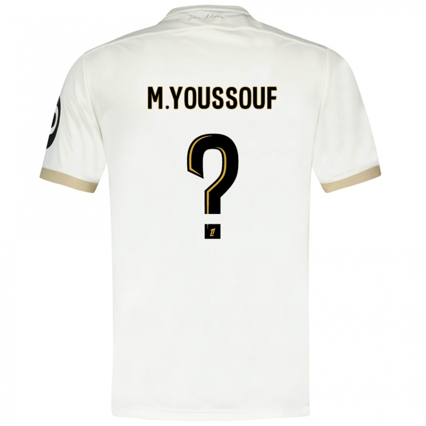 Niño Camiseta Mousslim Youssouf #0 Blanco Dorado 2ª Equipación 2024/25 La Camisa Chile