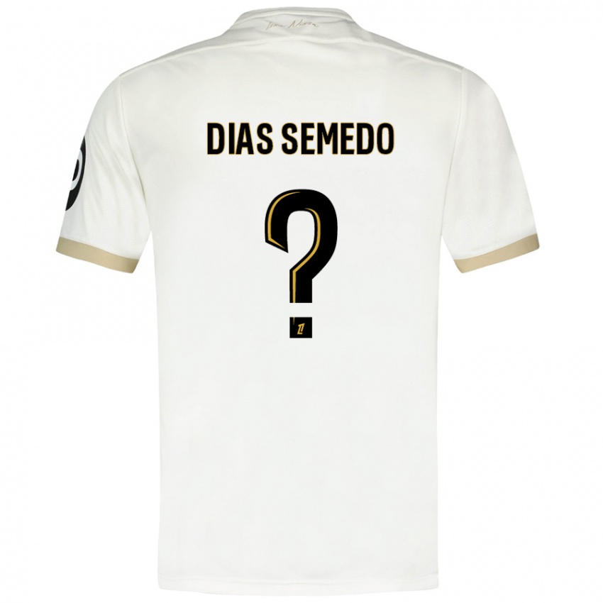 Niño Camiseta Samuel Dias Semedo #0 Blanco Dorado 2ª Equipación 2024/25 La Camisa Chile