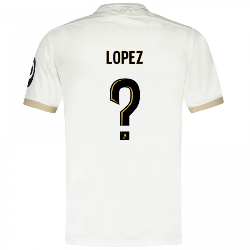 Niño Camiseta Kylian Lopez #0 Blanco Dorado 2ª Equipación 2024/25 La Camisa Chile