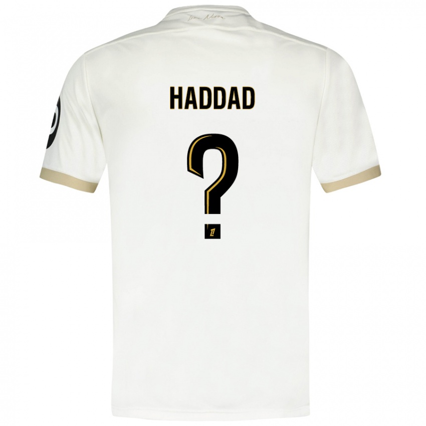 Niño Camiseta Yacine Haddad #0 Blanco Dorado 2ª Equipación 2024/25 La Camisa Chile