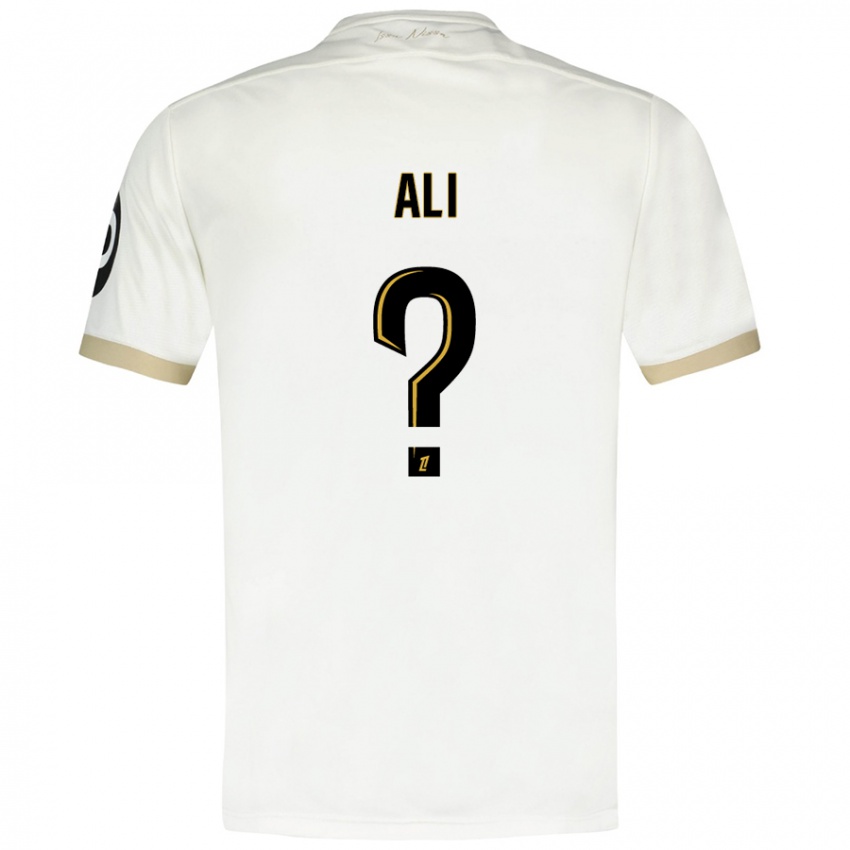 Niño Camiseta Kéfren Ali #0 Blanco Dorado 2ª Equipación 2024/25 La Camisa Chile