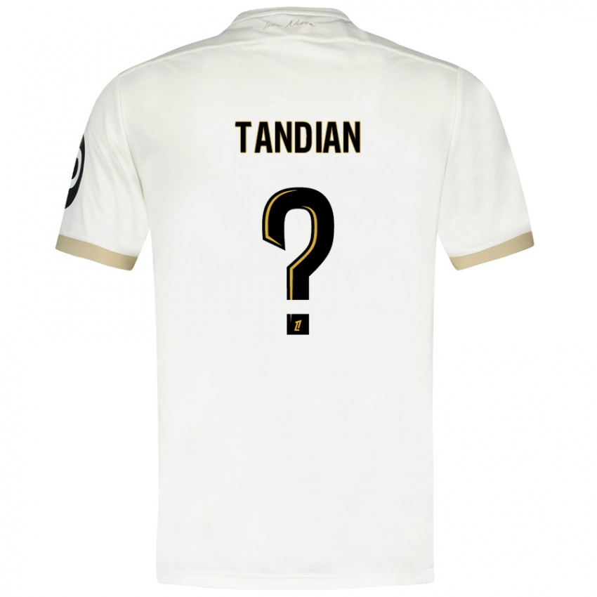 Niño Camiseta Elage Tandian #0 Blanco Dorado 2ª Equipación 2024/25 La Camisa Chile