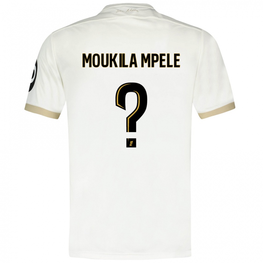 Niño Camiseta Beny Moukila Mpele #0 Blanco Dorado 2ª Equipación 2024/25 La Camisa Chile