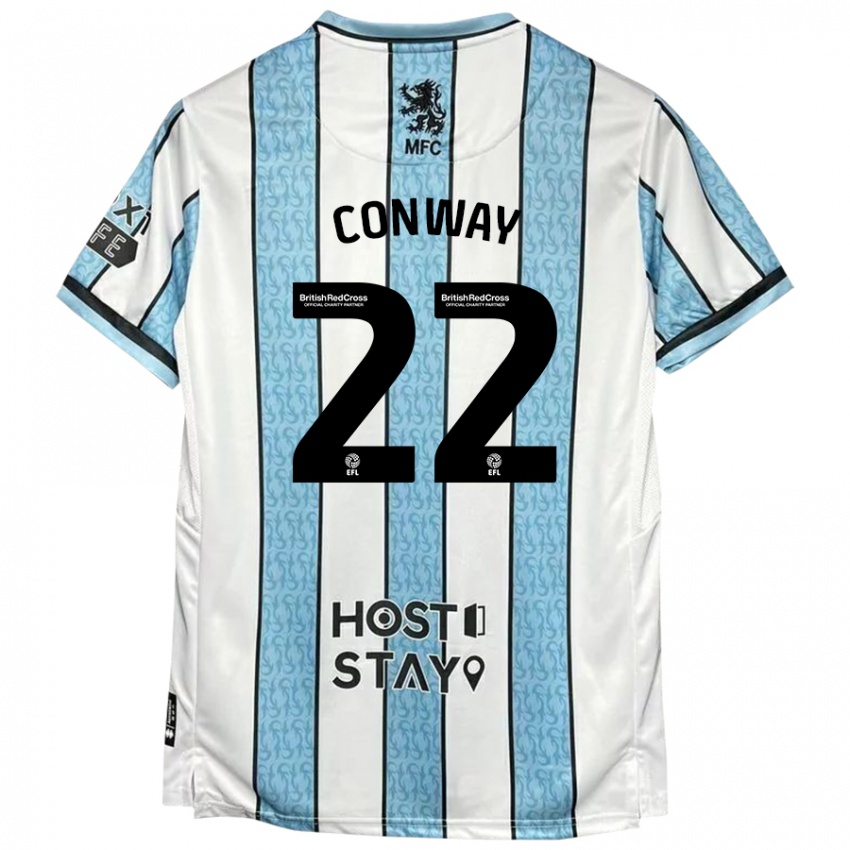 Niño Camiseta Tommy Conway #22 Blanco Azul 2ª Equipación 2024/25 La Camisa Chile