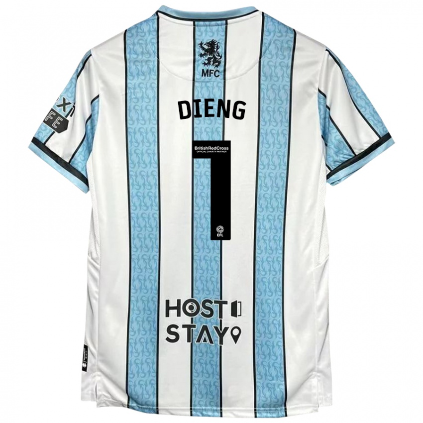 Niño Camiseta Seny Dieng #1 Blanco Azul 2ª Equipación 2024/25 La Camisa Chile