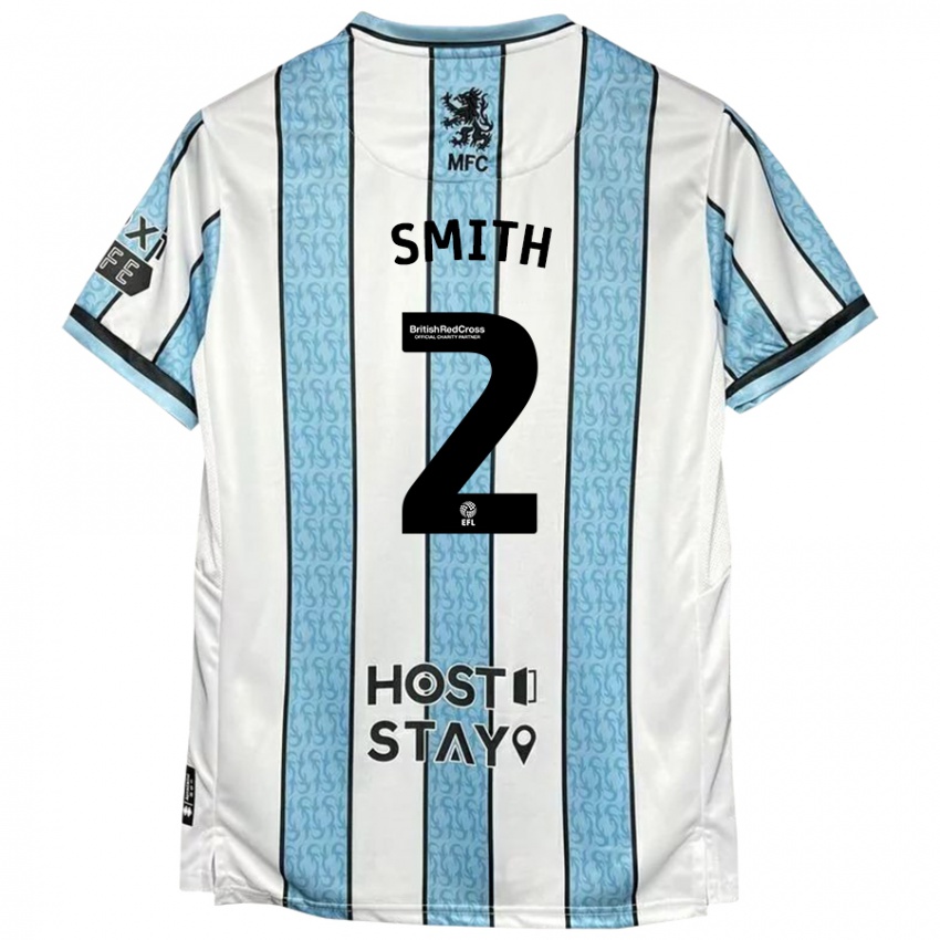 Niño Camiseta Tommy Smith #2 Blanco Azul 2ª Equipación 2024/25 La Camisa Chile