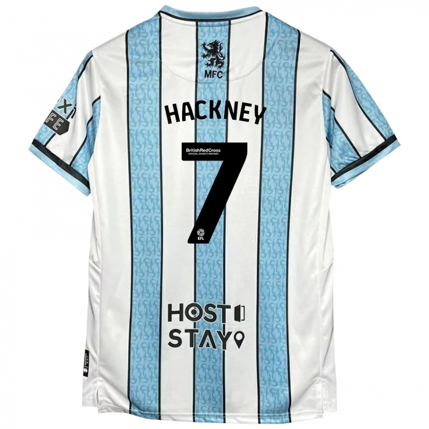 Niño Camiseta Hayden Hackney #7 Blanco Azul 2ª Equipación 2024/25 La Camisa Chile