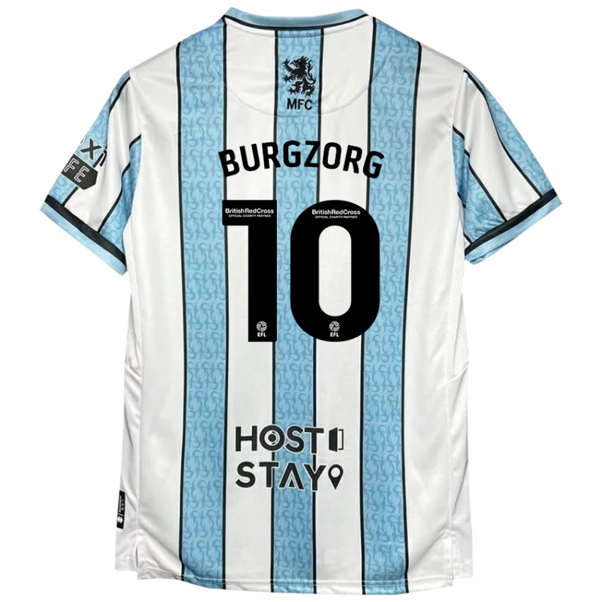 Niño Camiseta Delano Burgzorg #10 Blanco Azul 2ª Equipación 2024/25 La Camisa Chile