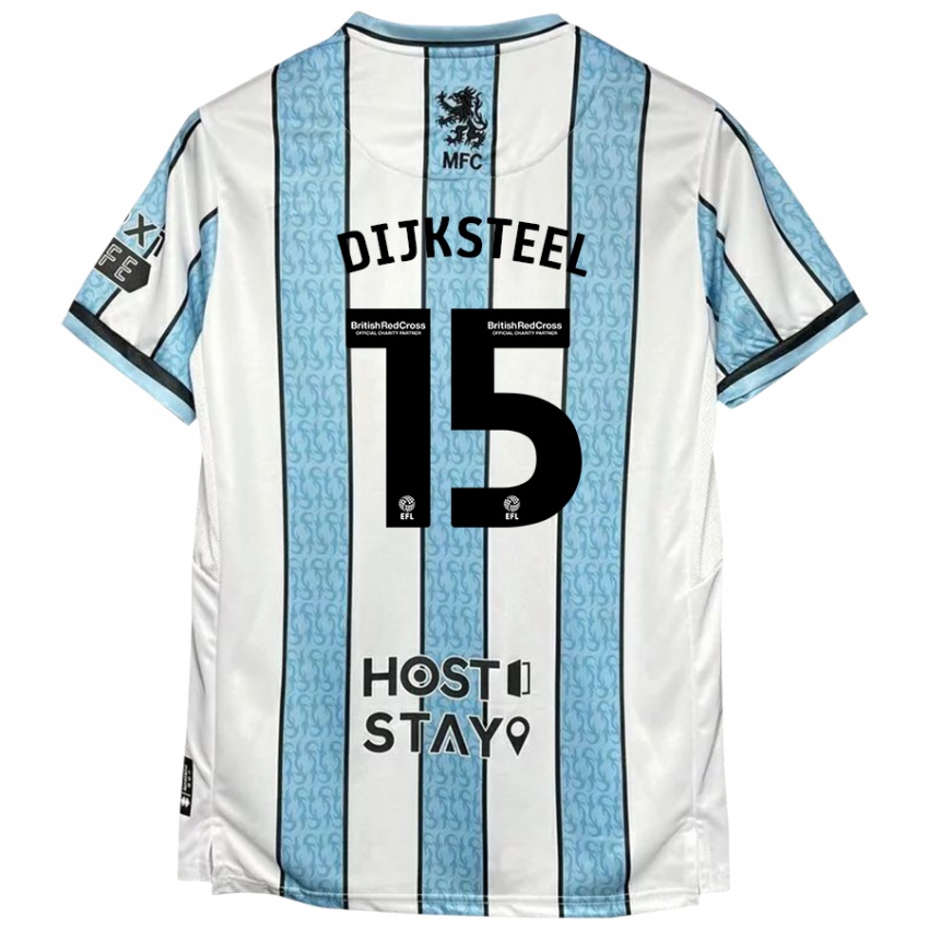 Niño Camiseta Anfernee Dijksteel #15 Blanco Azul 2ª Equipación 2024/25 La Camisa Chile