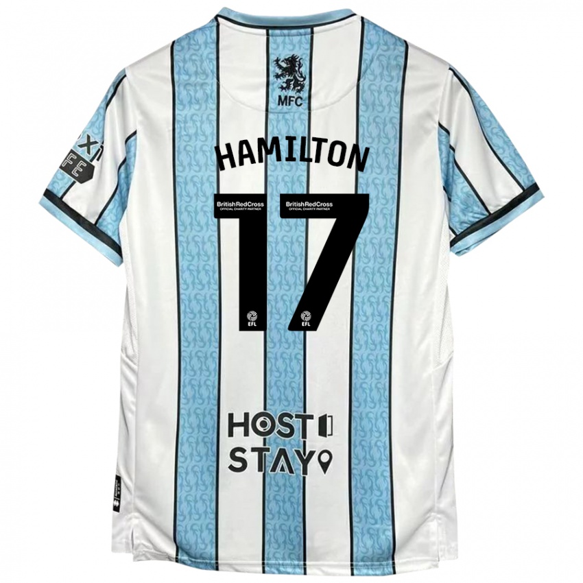 Niño Camiseta Micah Hamilton #17 Blanco Azul 2ª Equipación 2024/25 La Camisa Chile