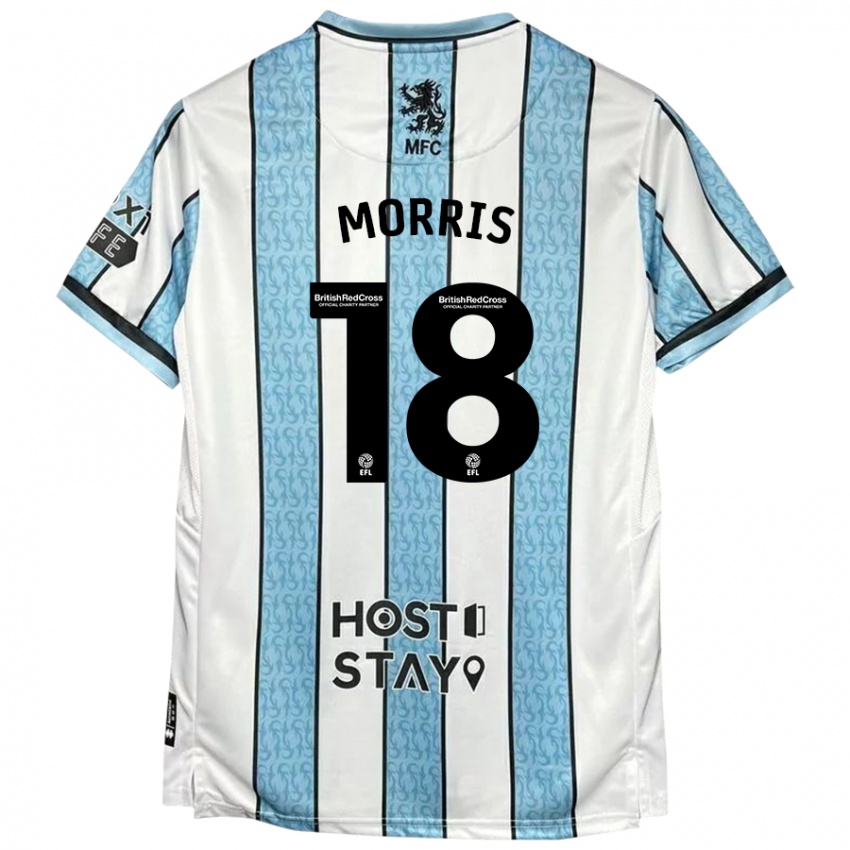 Niño Camiseta Aidan Morris #18 Blanco Azul 2ª Equipación 2024/25 La Camisa Chile