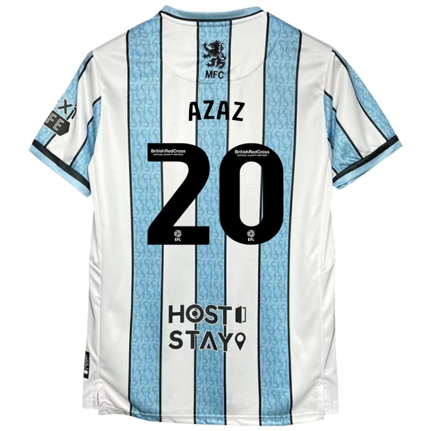 Niño Camiseta Finn Azaz #20 Blanco Azul 2ª Equipación 2024/25 La Camisa Chile