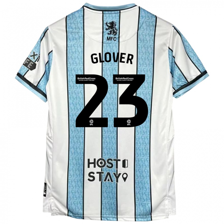 Niño Camiseta Tom Glover #23 Blanco Azul 2ª Equipación 2024/25 La Camisa Chile