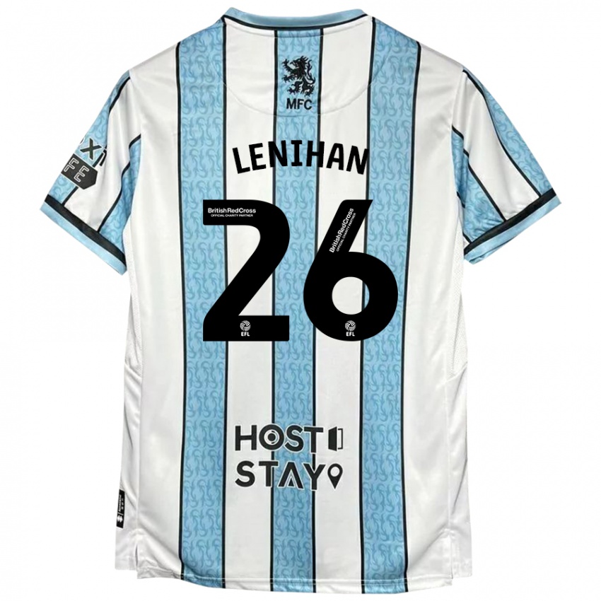 Niño Camiseta Darragh Lenihan #26 Blanco Azul 2ª Equipación 2024/25 La Camisa Chile