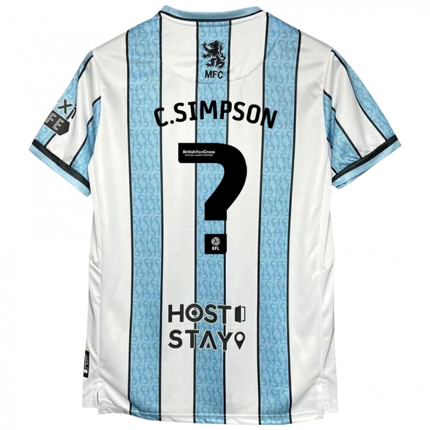 Niño Camiseta Cameron Simpson #0 Blanco Azul 2ª Equipación 2024/25 La Camisa Chile