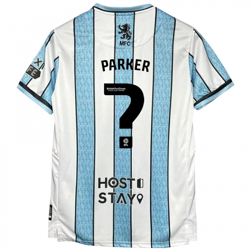 Niño Camiseta Leon Parker #0 Blanco Azul 2ª Equipación 2024/25 La Camisa Chile