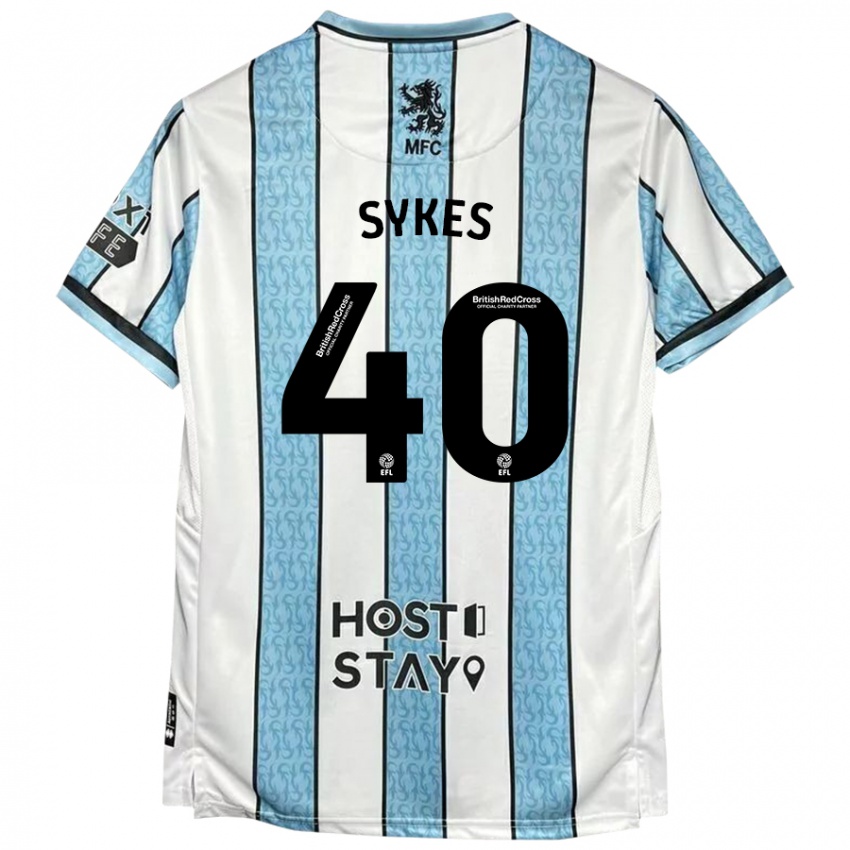 Niño Camiseta Cain Sykes #40 Blanco Azul 2ª Equipación 2024/25 La Camisa Chile