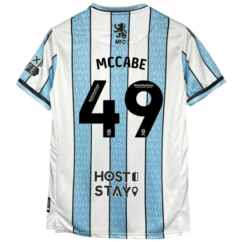 Niño Camiseta Law Mccabe #49 Blanco Azul 2ª Equipación 2024/25 La Camisa Chile