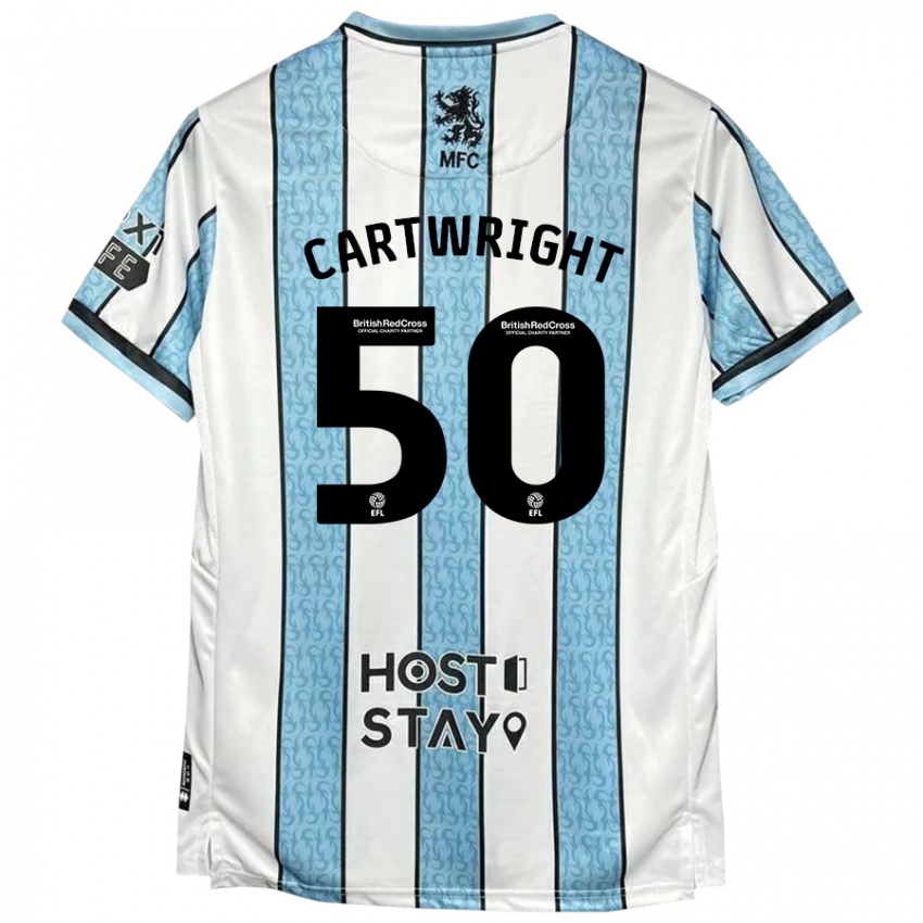 Niño Camiseta Fin Cartwright #50 Blanco Azul 2ª Equipación 2024/25 La Camisa Chile