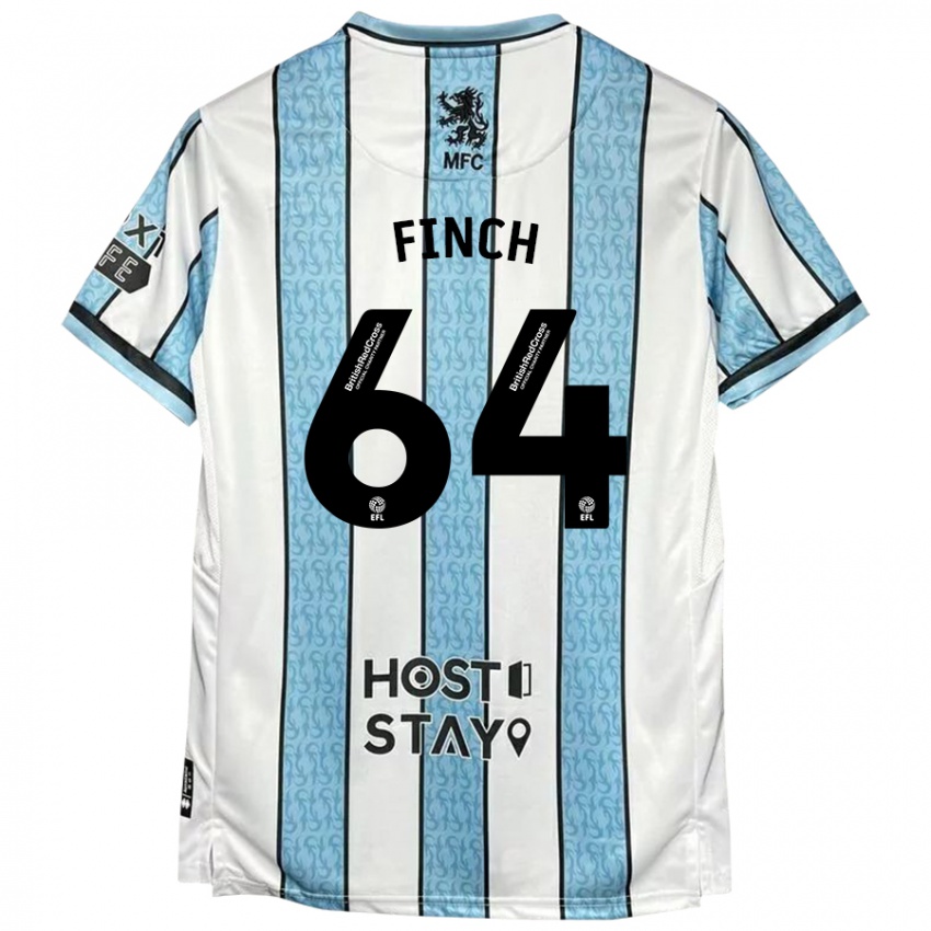 Niño Camiseta Sonny Finch #64 Blanco Azul 2ª Equipación 2024/25 La Camisa Chile