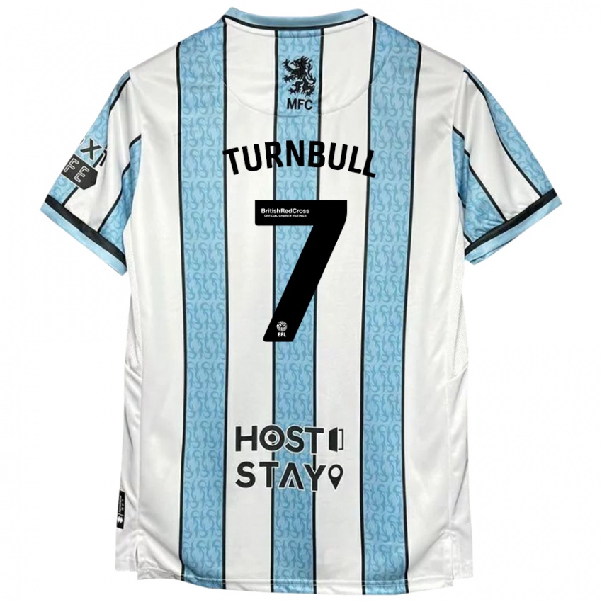 Niño Camiseta Ellen Turnbull #7 Blanco Azul 2ª Equipación 2024/25 La Camisa Chile