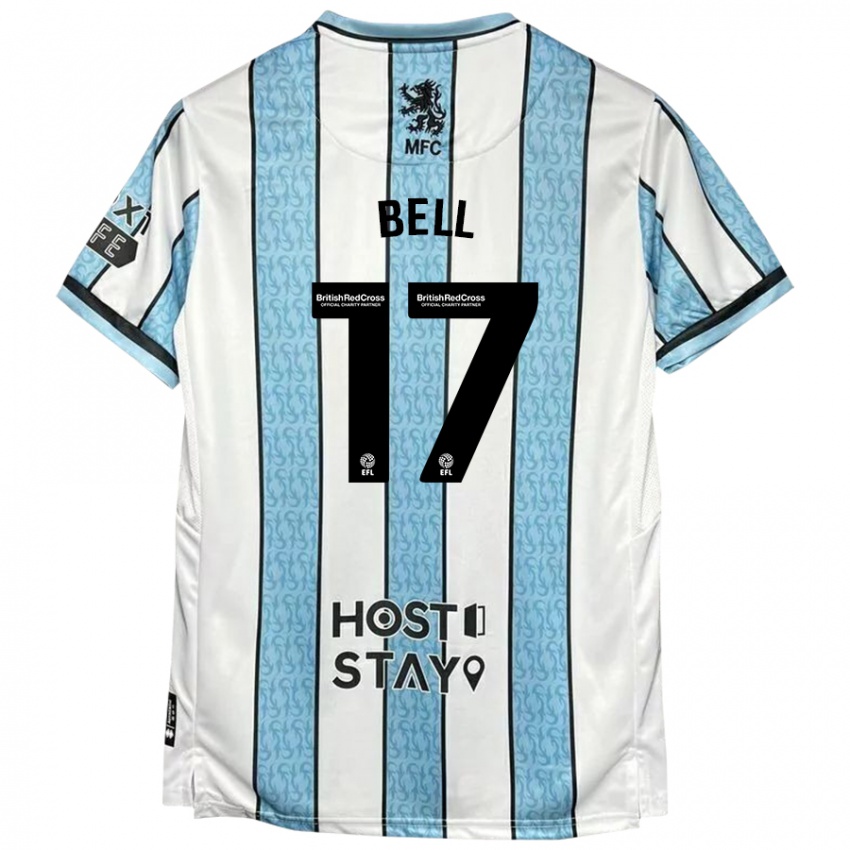 Niño Camiseta Millie Bell #17 Blanco Azul 2ª Equipación 2024/25 La Camisa Chile