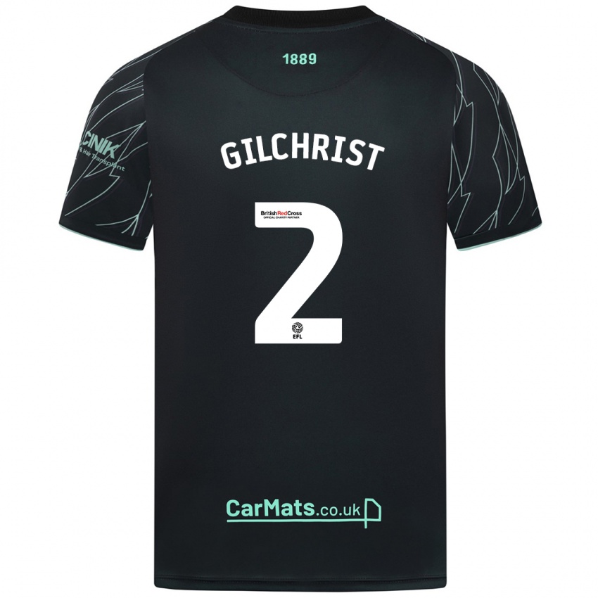 Niño Camiseta Alfie Gilchrist #2 Negro Verde 2ª Equipación 2024/25 La Camisa Chile