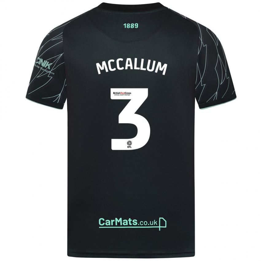 Niño Camiseta Sam Mccallum #3 Negro Verde 2ª Equipación 2024/25 La Camisa Chile