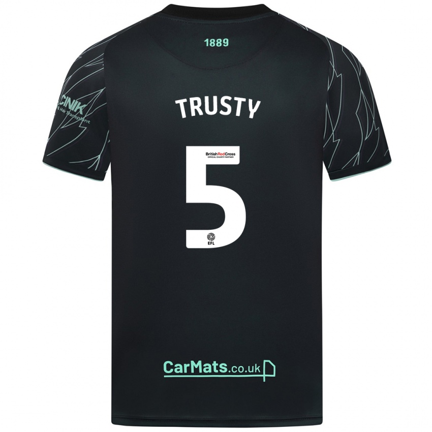 Niño Camiseta Auston Trusty #5 Negro Verde 2ª Equipación 2024/25 La Camisa Chile