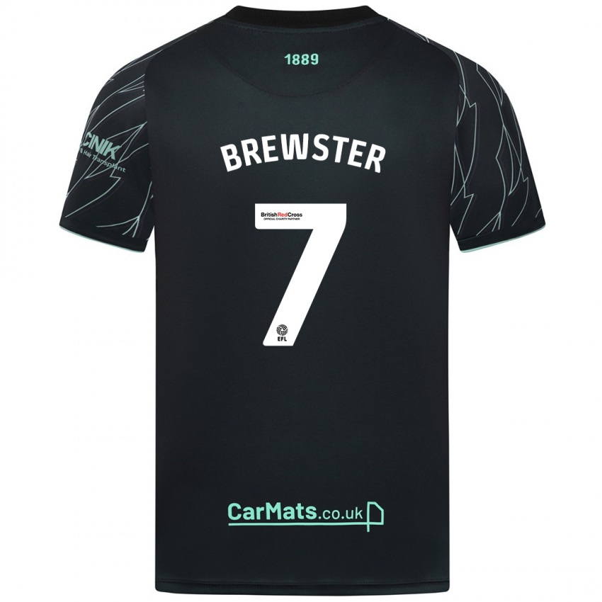 Niño Camiseta Rhian Brewster #7 Negro Verde 2ª Equipación 2024/25 La Camisa Chile