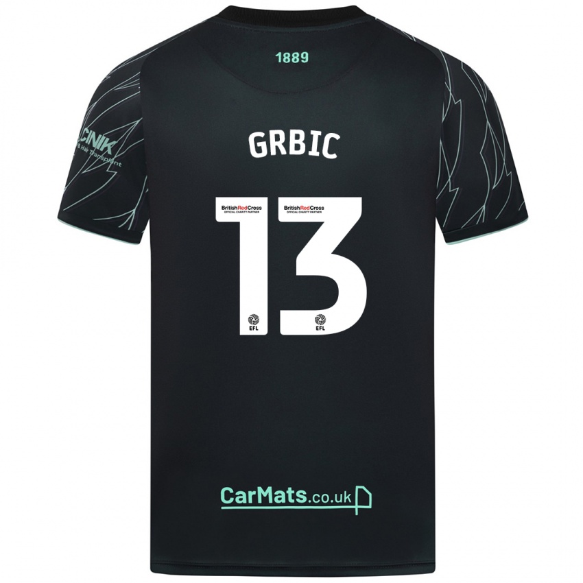 Niño Camiseta Ivo Grbic #13 Negro Verde 2ª Equipación 2024/25 La Camisa Chile