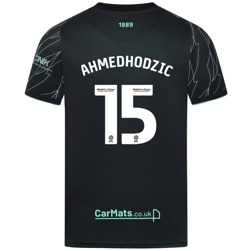 Niño Camiseta Anel Ahmedhodzic #15 Negro Verde 2ª Equipación 2024/25 La Camisa Chile