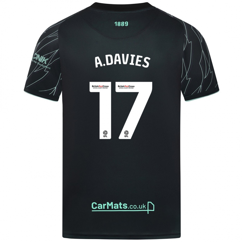 Niño Camiseta Adam Davies #17 Negro Verde 2ª Equipación 2024/25 La Camisa Chile