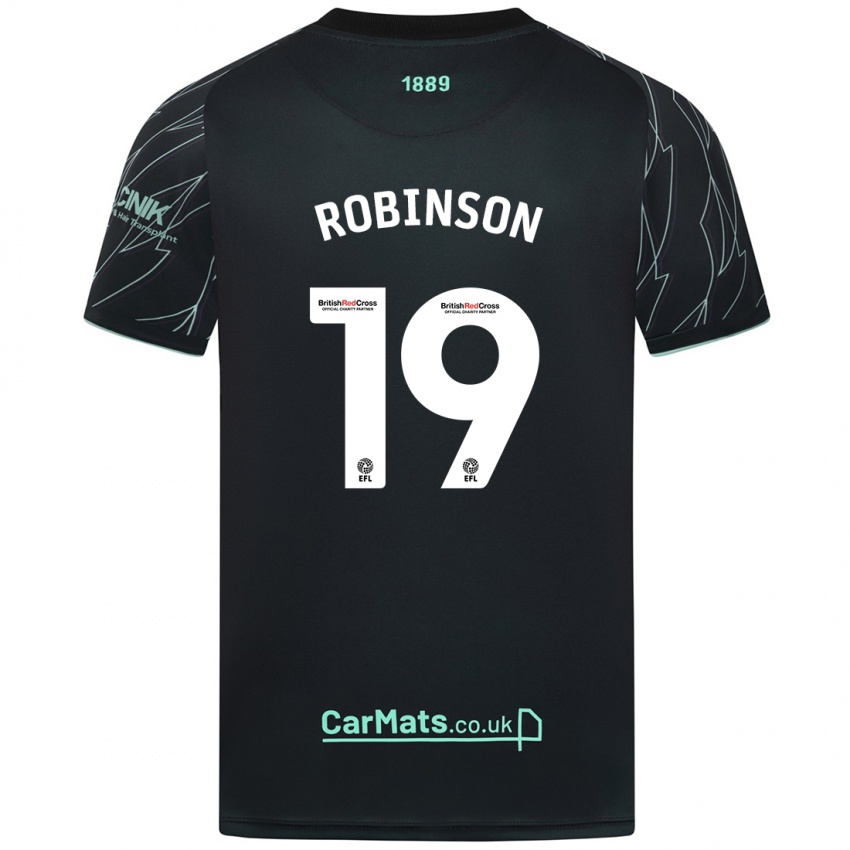 Niño Camiseta Jack Robinson #19 Negro Verde 2ª Equipación 2024/25 La Camisa Chile