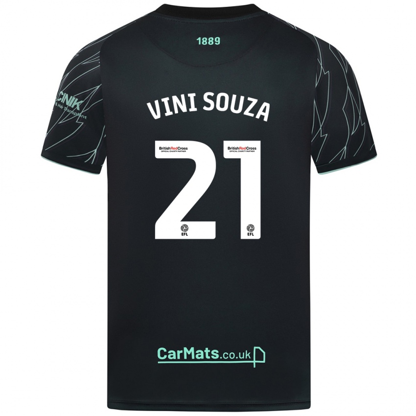 Niño Camiseta Vini Souza #21 Negro Verde 2ª Equipación 2024/25 La Camisa Chile