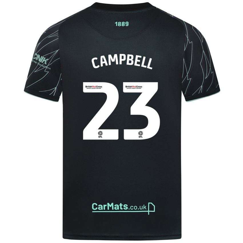 Niño Camiseta Tyrese Campbell #23 Negro Verde 2ª Equipación 2024/25 La Camisa Chile