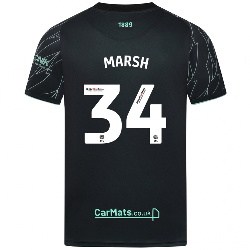 Niño Camiseta Louie Marsh #34 Negro Verde 2ª Equipación 2024/25 La Camisa Chile