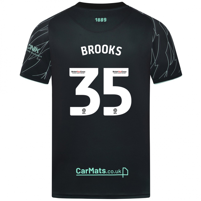 Niño Camiseta Andre Brooks #35 Negro Verde 2ª Equipación 2024/25 La Camisa Chile