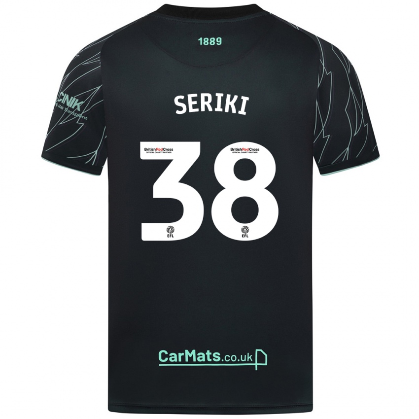 Niño Camiseta Femi Seriki #38 Negro Verde 2ª Equipación 2024/25 La Camisa Chile