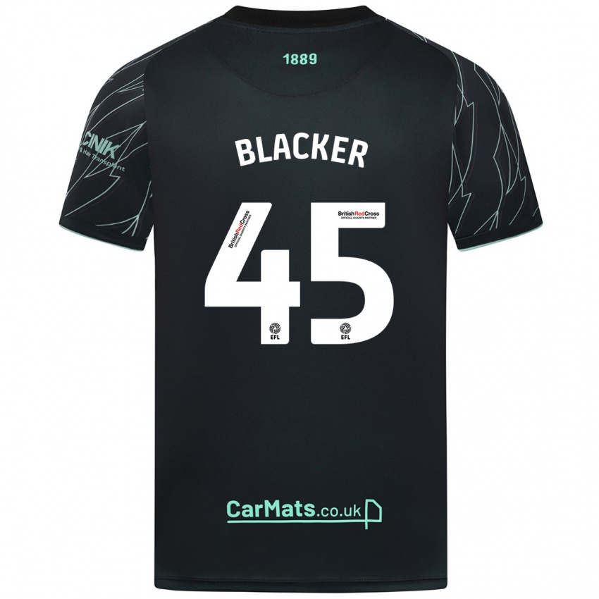 Niño Camiseta Billy Blacker #45 Negro Verde 2ª Equipación 2024/25 La Camisa Chile